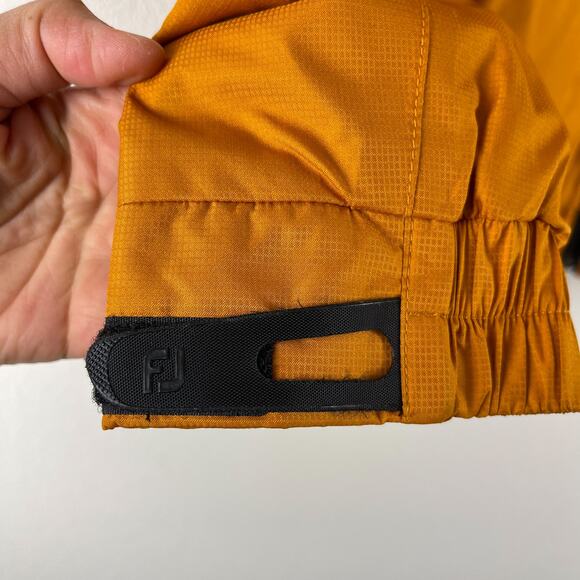 FootJoy Dryjoy Tour Golf Windbreaker Jacket Mens Large Yellow Full Zip - Picture 5 of 15